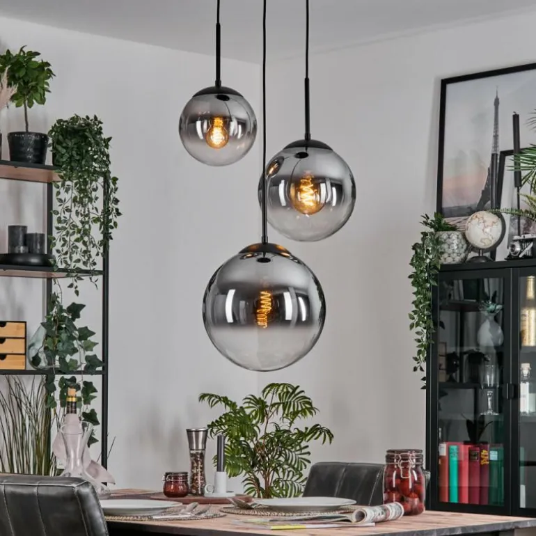 Gastor Suspension, Boule lumineuse Clair, Fumé, 3 lumières