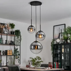 Gastor Suspension, Boule lumineuse Clair, Fumé, 3 lumières
