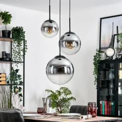 Gastor Suspension, Boule lumineuse Clair, Fumé, 3 lumières