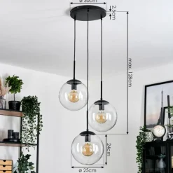 Gastor Suspension, Boule lumineuse Clair, 3 lumières
