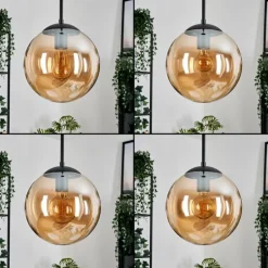 Gastor Suspension, Boule lumineuse Ambre, 3 lumières