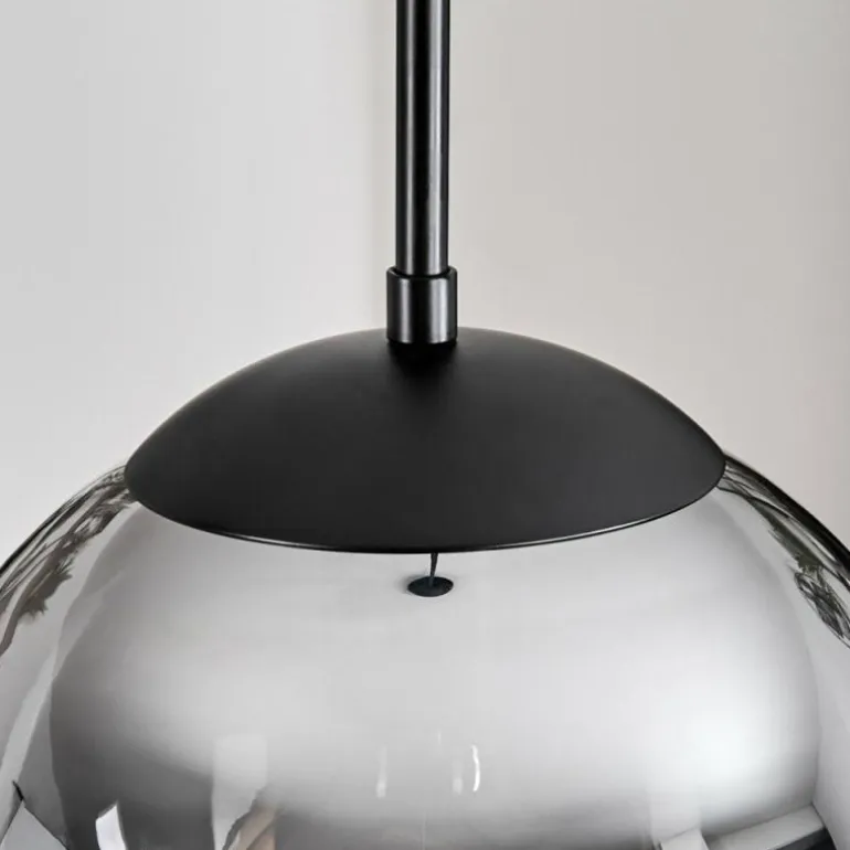 Gastor Suspension, Boule lumineuse Ambre, Fumé, 3 lumières