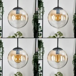 Gastor Suspension, Boule lumineuse Ambre, Clair, 3 lumières