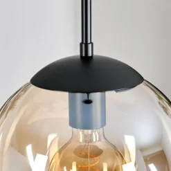 Gastor Suspension, Boule lumineuse Ambre, Clair, 3 lumières