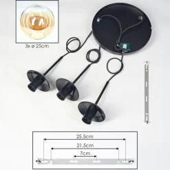 Gastor Suspension, Boule lumineuse Ambre, Clair, 3 lumières