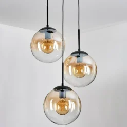 Gastor Suspension, Boule lumineuse Ambre, Clair, 3 lumières