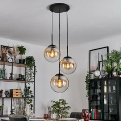 Gastor Suspension, Boule lumineuse Ambre, Clair, 3 lumières