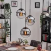 Gastor Suspension, Boule lumineuse Chrome, Clair, Fumé, 3 lumières