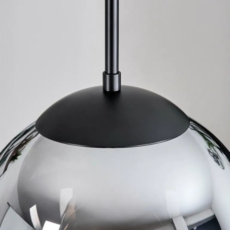 Gastor Suspension, Boule lumineuse Chrome, Clair, Fumé, 3 lumières