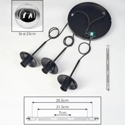 Gastor Suspension, Boule lumineuse Chrome, Clair, Fumé, 3 lumières