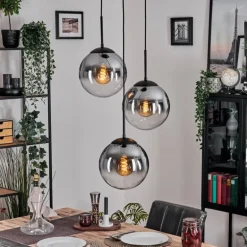 Gastor Suspension, Boule lumineuse Clair, Fumé, 3 lumières