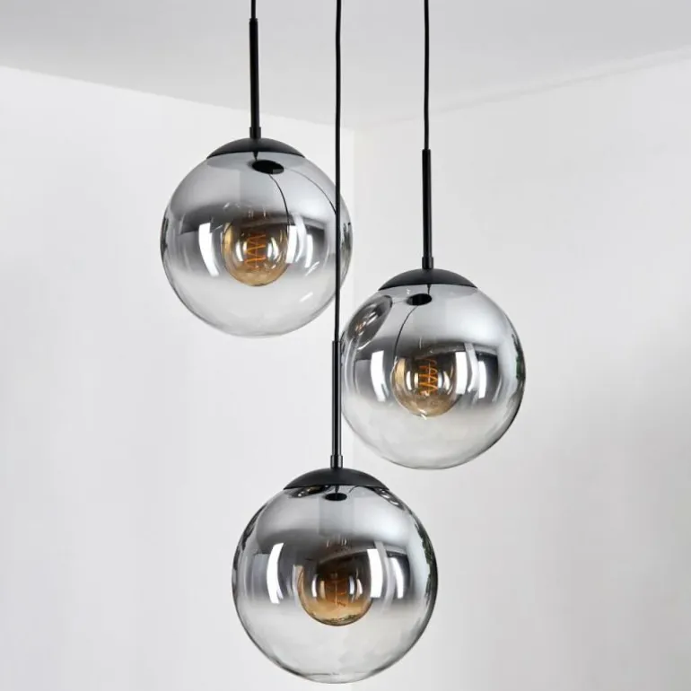 Gastor Suspension, Boule lumineuse Clair, Fumé, 3 lumières