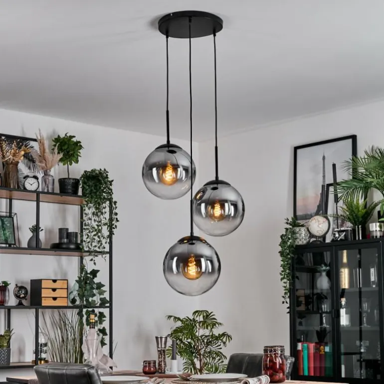 Gastor Suspension, Boule lumineuse Clair, Fumé, 3 lumières