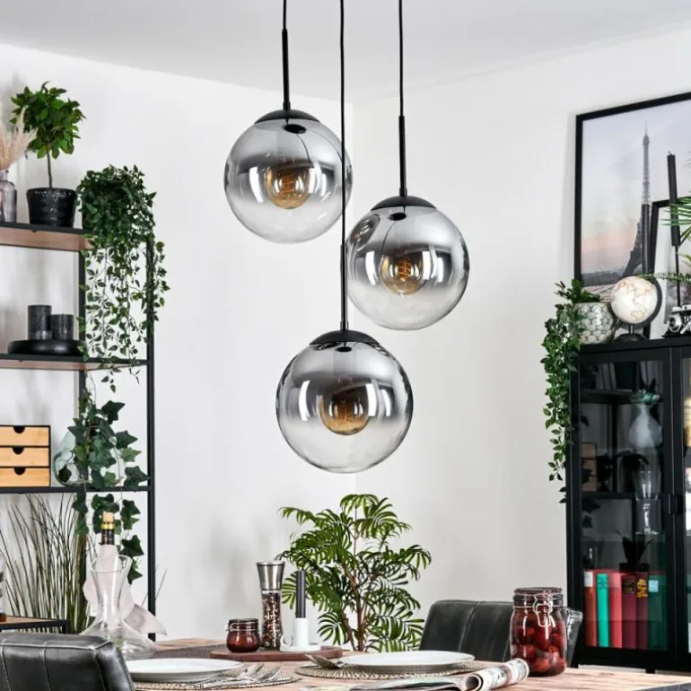 Gastor Suspension, Boule lumineuse Clair, Fumé, 3 lumières