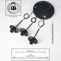 Gastor Suspension, Boule lumineuse Chrome, Fumé, 3 lumières