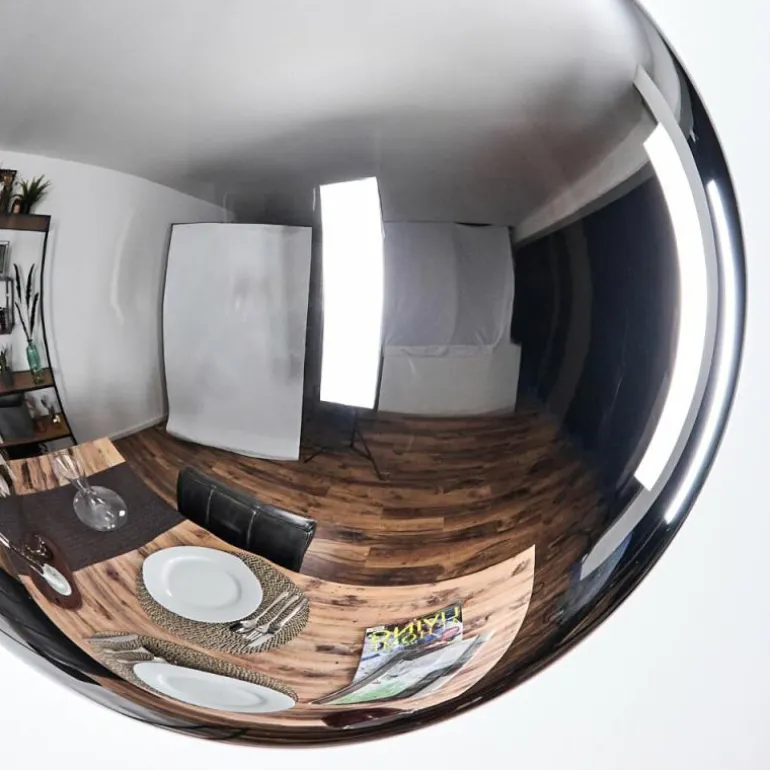 Gastor Suspension, Boule lumineuse Chrome, Fumé, 3 lumières