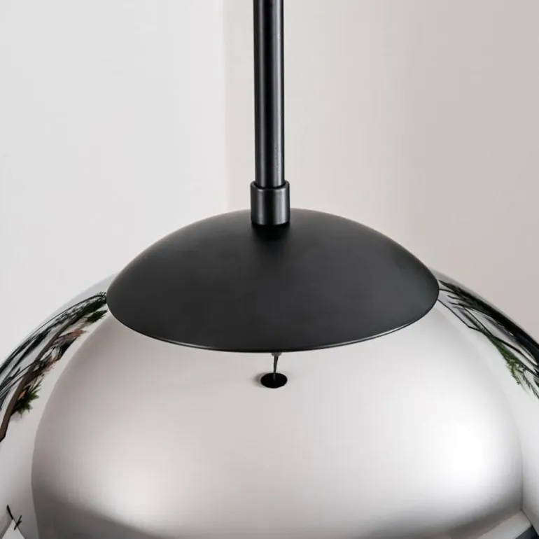 Gastor Suspension, Boule lumineuse Chrome, Fumé, 3 lumières