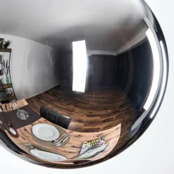 Gastor Suspension, Boule lumineuse Chrome, Fumé, 3 lumières