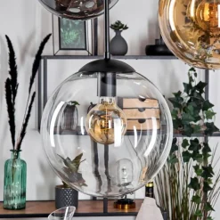 Gastor Suspension, Boule lumineuse 45 cm Noir, 5 lumières