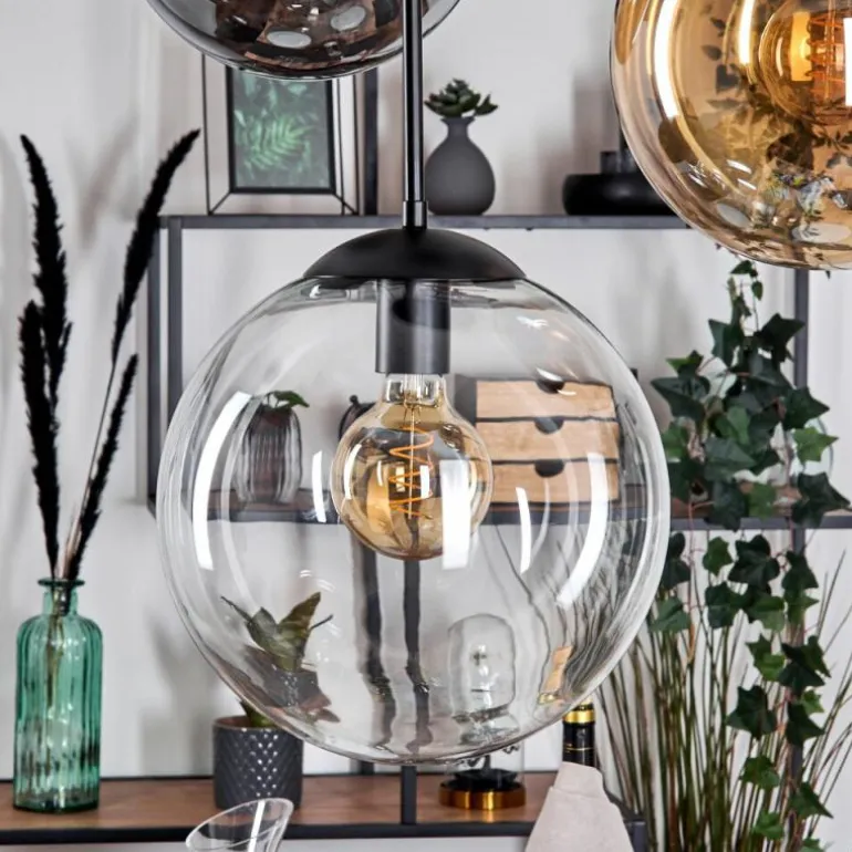Gastor Suspension, Boule lumineuse 45 cm Noir, 5 lumières