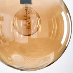 Gastor Suspension, Boule lumineuse 30 cm Ambre, Clair, Fumé, 3 lumières