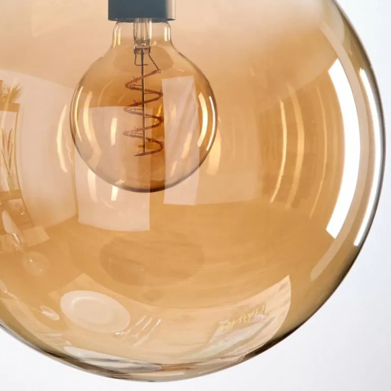 Gastor Suspension, Boule lumineuse 30 cm Ambre, Clair, Fumé, 3 lumières