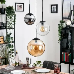Gastor Suspension, Boule lumineuse 30 cm Ambre, Clair, Fumé, 3 lumières