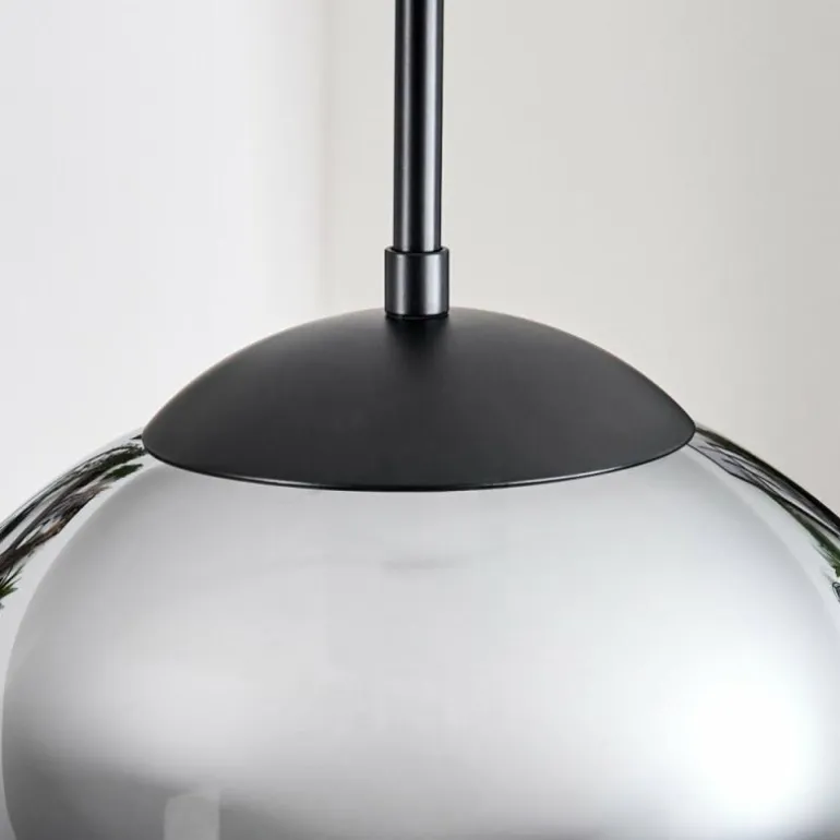 Gastor Suspension, Boule lumineuse 30 cm Ambre, Fumé, 3 lumières
