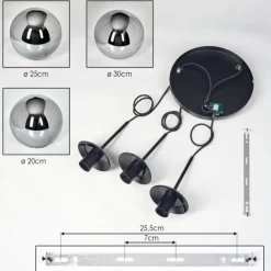 Gastor Suspension, Boule lumineuse 30 cm Fumé, 3 lumières