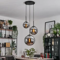 Gastor Suspension, Boule lumineuse 30 cm Fumé, 3 lumières