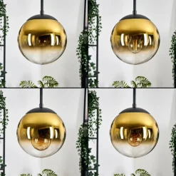 Gastor Suspension, Boule lumineuse 30 cm Or, Clair, 3 lumières