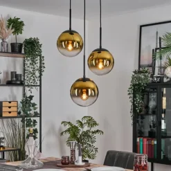 Gastor Suspension, Boule lumineuse 30 cm Or, Clair, 3 lumières