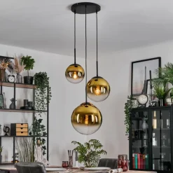 Gastor Suspension, Boule lumineuse 30 cm Or, Clair, 3 lumières
