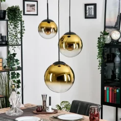 Gastor Suspension, Boule lumineuse 30 cm Or, Clair, 3 lumières