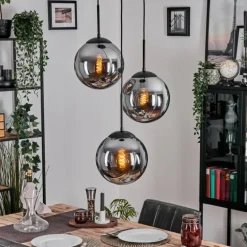 Gastor Suspension, Boule lumineuse 30 cm Fumé, 3 lumières