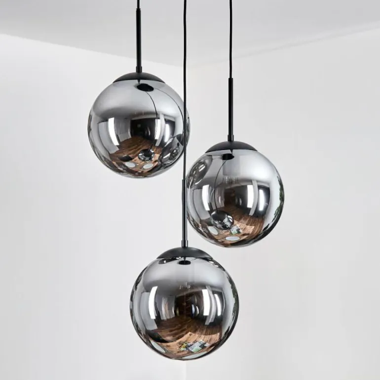 Gastor Suspension, Boule lumineuse 30 cm Fumé, 3 lumières