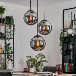 Gastor Suspension, Boule lumineuse 30 cm Fumé, 3 lumières