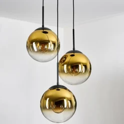 Gastor Suspension, Boule lumineuse 30 cm Or, Clair, 3 lumières