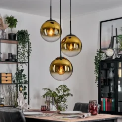 Gastor Suspension, Boule lumineuse 30 cm Or, Clair, 3 lumières