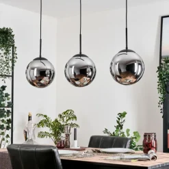 Gastor Suspension, Boule lumineuse Noir, 3 lumières