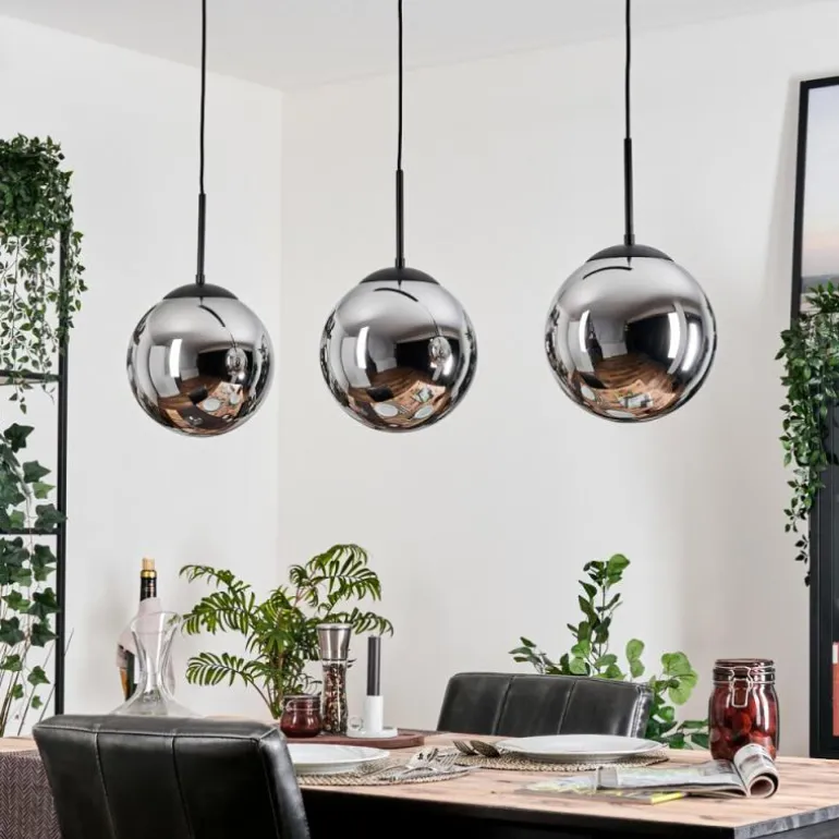 Gastor Suspension, Boule lumineuse Noir, 3 lumières