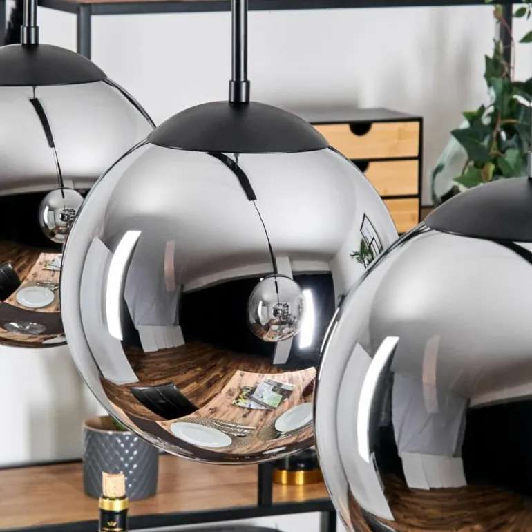 Gastor Suspension, Boule lumineuse Noir, 3 lumières