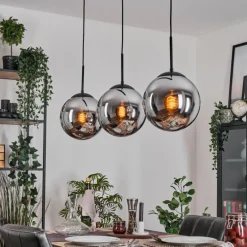 Gastor Suspension, Boule lumineuse Noir, 3 lumières