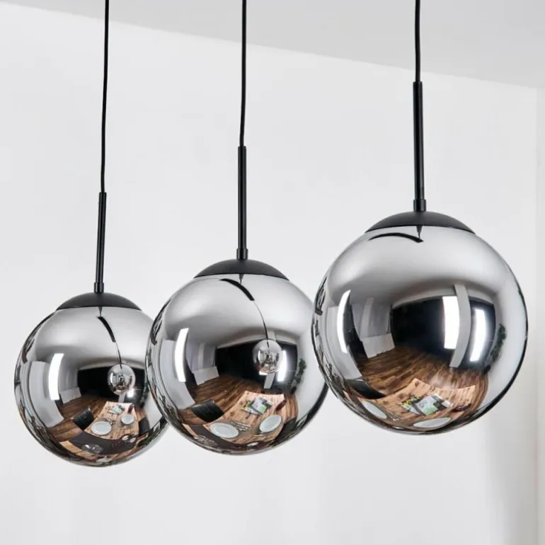 Gastor Suspension, Boule lumineuse Noir, 3 lumières