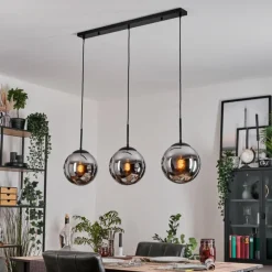 Gastor Suspension, Boule lumineuse Noir, 3 lumières