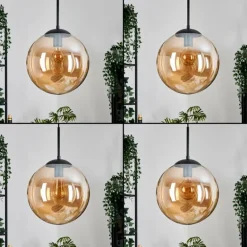 Gastor Suspension, Boule lumineuse Noir, 2 lumières