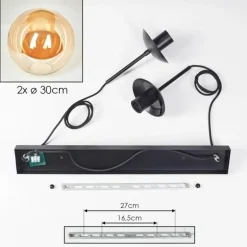 Gastor Suspension, Boule lumineuse Noir, 2 lumières