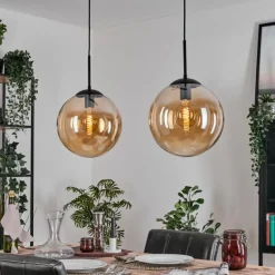 Gastor Suspension, Boule lumineuse Noir, 2 lumières