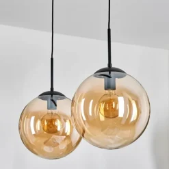 Gastor Suspension, Boule lumineuse Noir, 2 lumières