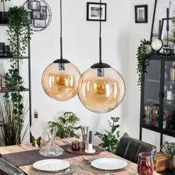 Gastor Suspension, Boule lumineuse Noir, 2 lumières